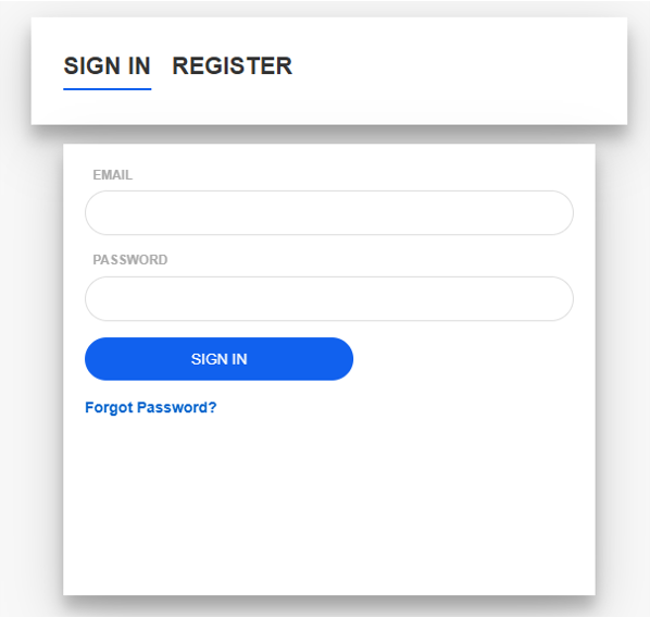 Registration screen
